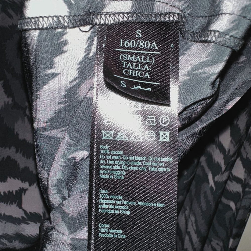 AllSaints Fayre Remix ZEBRA Print Crepe ANIMAL Sexy WILD Midi Dress WOMENS S 4 6 - Picture 10 of 11